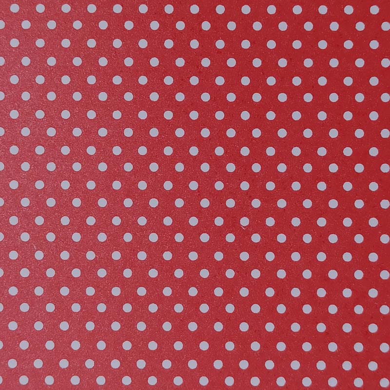 Poá Vermelho Perolizado (Bolinhas brancas) - Imagem 2