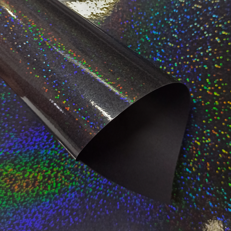 Papel Confete Preto(Brilho Holográfico)