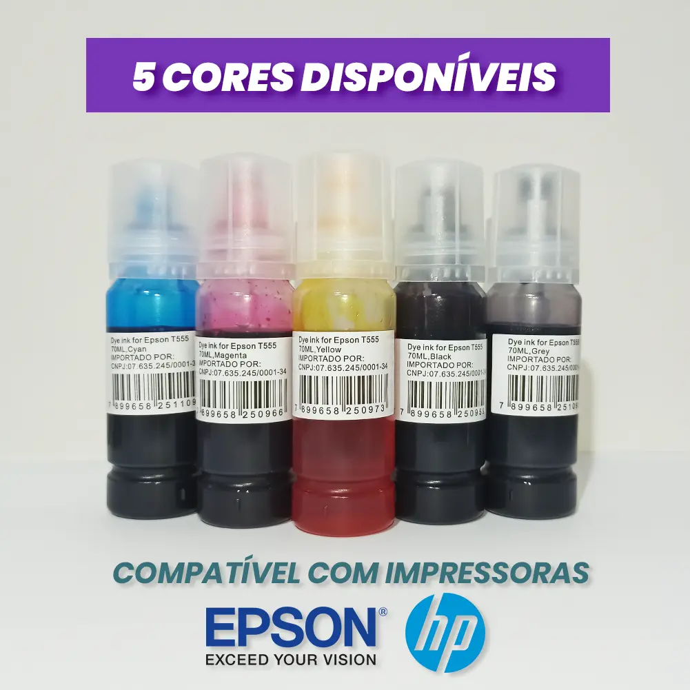 Tinta Ecotank ET-555 (70 ml) Compatível Epson – Evolut
