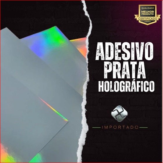 Adesivo Vinil Jato de Tinta Prata Holográfico X-Colour A4 130g - Imagem 2