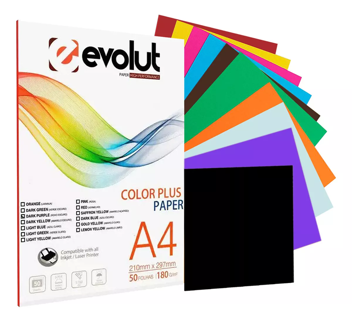 Color Verde Escuro A4 180g - Evolut