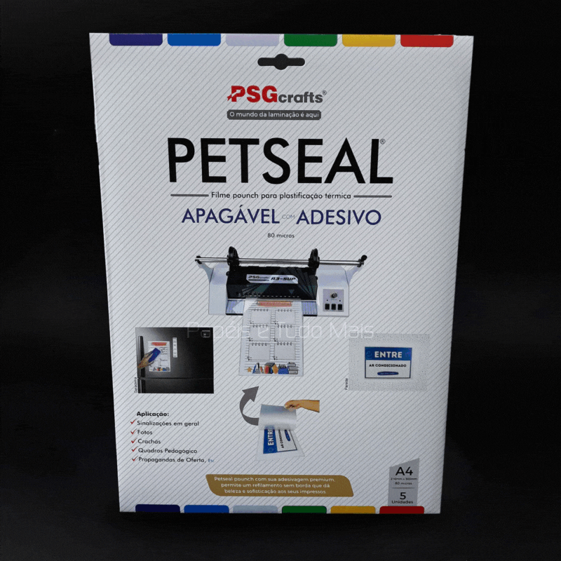 Petseal Brilho Apagável A4 Com Adesivo (Pouch Film)
