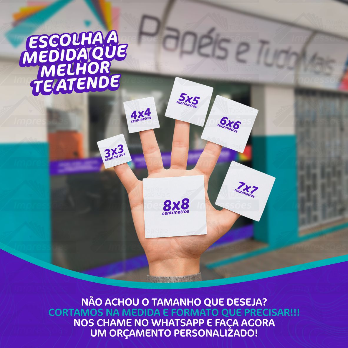50 Etiquetas Adesivas Personalizadas Vinil Branco(Quadradas) - Imagem 2