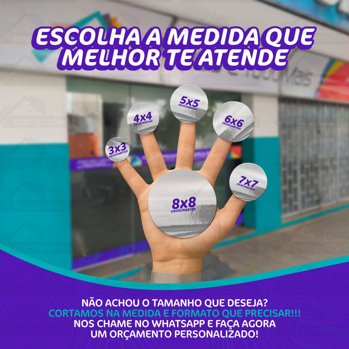100 Etiquetas Adesivas Personalizadas Bopp Prata(Redondas)