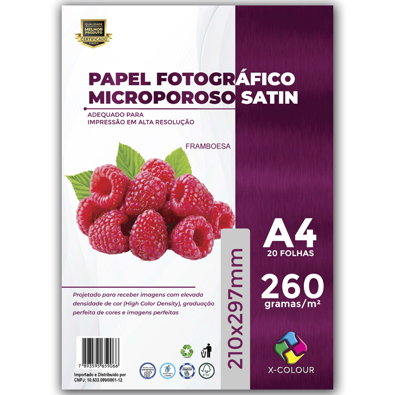 Papel Fotográfico Microporoso Satin A4 260g X-Colour - Imagem 2