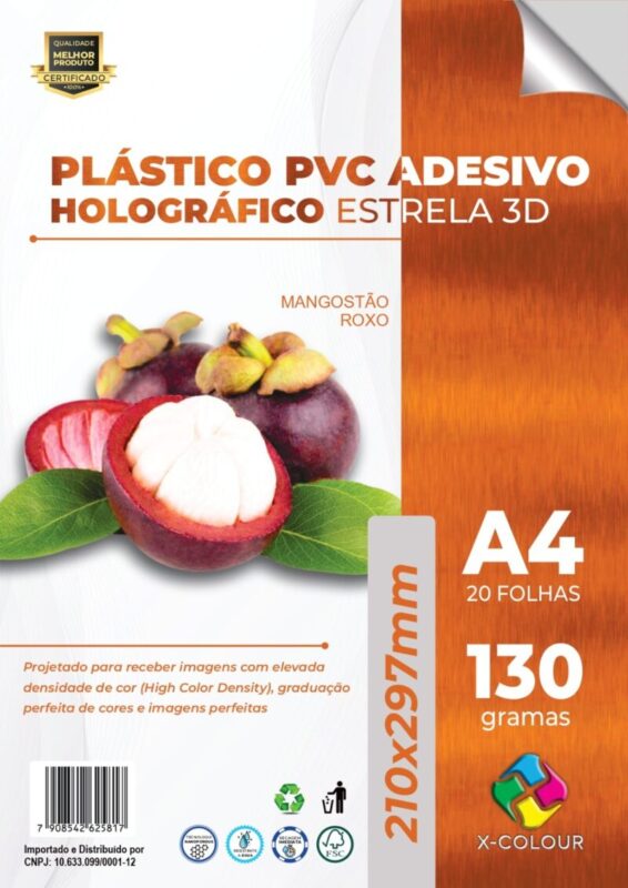 Vinil Adesivo Holográfico Estrela 3D A4 130g X-Colour - Imagem 2